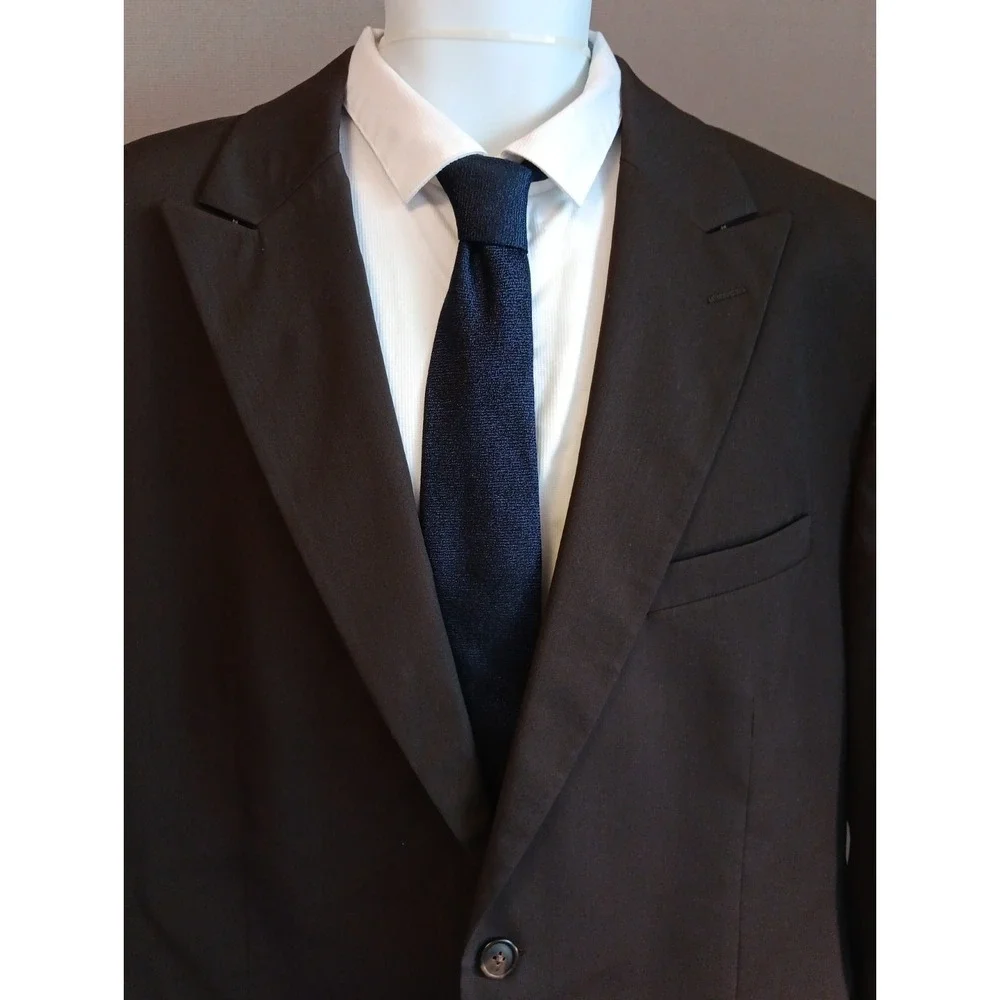 Theory Mens Blazer Sport Coat 46L Long Gray Wool Stretch 2 Button Suit Jacket